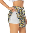 thumbnail image 1 of Goofa Sicilian Style Printed Women 2 in 1 Running Shorts,Quick Dry Athletic Workout Shorts,High Waisted Athletic Shorts with Liner Pockets-Large, 1 of 9