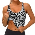 thumbnail image 1 of Goofa Similar To Leopard Print Printed Sports Bras for Women, High Impact Running Bra Workout Crop Tank Tops Longline Sports Bra Push up-Large, 1 of 9