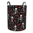 thumbnail image 1 of Goofa Skeleton with Roses Printed Circular Hamper,Laundry Basket with Handles,Storage Baskets Foldable,Large Capacity Laundry Hamper-Medium, 1 of 8