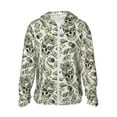 thumbnail image 1 of Goofa Skull with Cash Printed Women's UPF 50+ Sun Protection Hoodie Jacket Lightweight Long Sleeve Sun Shirt for Women with Pocket Hiking Outdoor-X-Large, 1 of 9