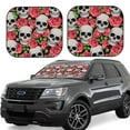 thumbnail image 1 of Goofa Skull and Roses Pattern 2 Piece Car Windshield Sun Shade Foldable | Front Windshield Shade for Sun, Heat and UV Rays | Sunshade for Car Front Window-Small, 1 of 7