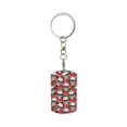 thumbnail image 1 of Goofa Skull and Roses Printed Rectangular Metal Keychain Bag Charm Floral Charm for Purse Keys Metal Keyring Gift for Women Accessories, 1 of 7