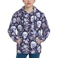 thumbnail image 1 of Goofa Skull flower crystal Pattern Hooded Sweatshirt for Youth Trendy youth sweatshirt Casual Hoodie for Boys and Girls-X-Large, 1 of 6