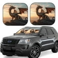 thumbnail image 1 of Goofa Sky Sunset Bronze Dragon Pattern 2 Piece Car Windshield Sun Shade Foldable | Front Windshield Shade for Sun, Heat and UV Rays | Sunshade for Car Front Window-Small, 1 of 7