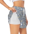 thumbnail image 1 of Goofa Sleep Rabbit Printed Women 2 in 1 Running Shorts,Quick Dry Athletic Workout Shorts,High Waisted Athletic Shorts with Liner Pockets-Medium, 1 of 9
