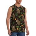 thumbnail image 1 of Goofa Sloth Doing Yoga Printed Men's Sleeveless T-Shirt - Athletic Gym Workout Tank Top for Men - Moisture-Wicking, UPF 30+ Quick-Dry Muscle Tee-Small, 1 of 8