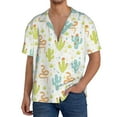 thumbnail image 1 of Goofa Snake And Cactus Printed Men's Casual Short-sleeved Shirt,Lightweight Breathable Button-down,Summer Casual men's top,Versatile Fashion shirt-Large, 1 of 7