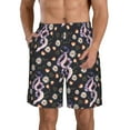 thumbnail image 1 of Goofa Snake And Floral1 Printed Mens Swim Trunks Summer Quick Dry Short Beach Swimwear Bathing Suits-XX-Large, 1 of 9