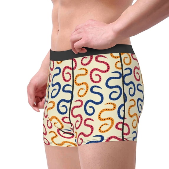 Goofa Snake Printed Men's Boxer Briefs Underwear, Moisture-Wicking Underwear, Trunk,Soft and Breathable Cotton Underwear-X-Large