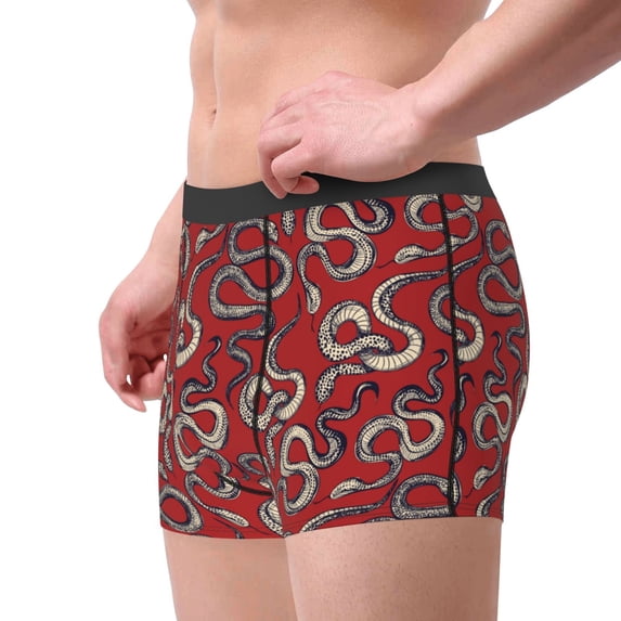 Goofa Snake Printed Men's Boxer Briefs Underwear, Moisture-Wicking Underwear, Trunk,Soft and Breathable Cotton Underwear-XX-Large
