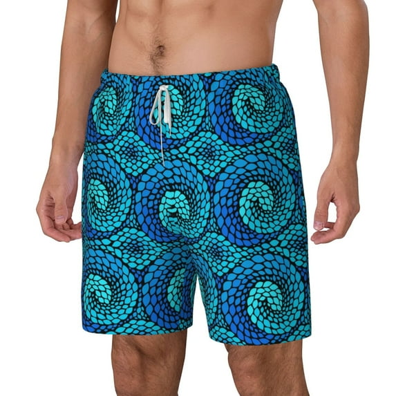 Goofa Snake Printed Men's Swim Trunks Board Shorts Quick Dry Mens Swimming Trunks with Compression Liner,Breathable Fit Hawaii Beach Shorts-XX-Large