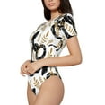 thumbnail image 1 of Goofa Snake Printed Women Rash Guard Short Sleeve,Tummy control Swimsuit Surfing Swimsuit Bathing Suit One Piece Swimsuit UPF 50-, 1 of 9