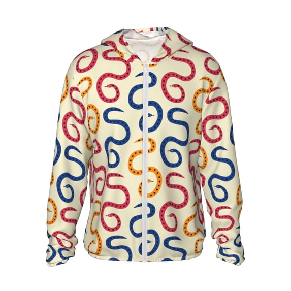 Goofa Snake Printed Women's UPF 50+ Sun Protection Hoodie Jacket Lightweight Long Sleeve Sun Shirt for Women with Pocket Hiking Outdoor-Small