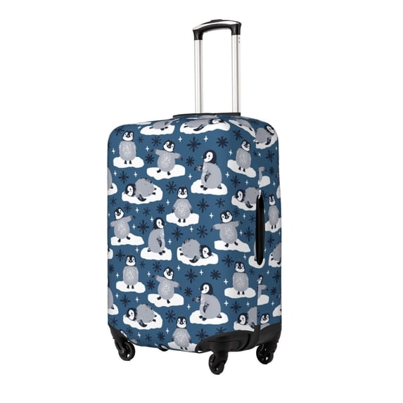 Goofa Snow Penguin Pattern Luggage Covers For Suitcase,Suitcase Cover Protector Fit 18-32 Inch Luggage-Large
