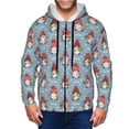 thumbnail image 1 of Goofa Snowflake Christmas gnome Pattern Mens Full-zip Hoodie, Zip-up Pullover Hooded Sweatshirt, Kangaroo Pocket Hoodie Ideal for Daily Wear, Travel, and Home-XX-Large, 1 of 5