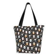 thumbnail image 1 of Goofa Snowflake Cream Hot Cocoa Pattern Tote Bags,Large Capacity Bag,Beach Tote with Zipper Closure, Large Capacity and Foam Padding, 1 of 6