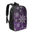 thumbnail image 1 of Goofa Snowflake Gradient Purple Pattern 17in Student Backpack - School, Travel, Work Bookbag -Laptop Backpack,Water Resistant College School Computer Bag, 1 of 6