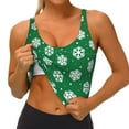 thumbnail image 1 of Goofa Snowflake Printed Sports Bras for Women, High Impact Running Bra Workout Crop Tank Tops Longline Sports Bra Push up-, 1 of 9