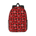 thumbnail image 1 of Goofa Snowflakes On A Buffalo Plaid Pattern Lightweight Student Backpack for School, Water-Resistant, Adjustable Straps, Fits 15" Laptop, Multiple Pockets for Books, Accessories, 1 of 6