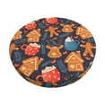 thumbnail image 1 of Goofa Snowman house leaf Printed Stool Covers Round, Waterproof Round Bar Stool Covers Anti-Slip Round Bar Stool Seat Cover with Elastic Bands Durable-13 inch, 1 of 7