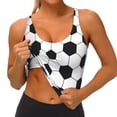 thumbnail image 1 of Goofa Soccer Ball Printed Sports Bras for Women, High Impact Running Bra Workout Crop Tank Tops Longline Sports Bra Push up-X-Large, 1 of 9