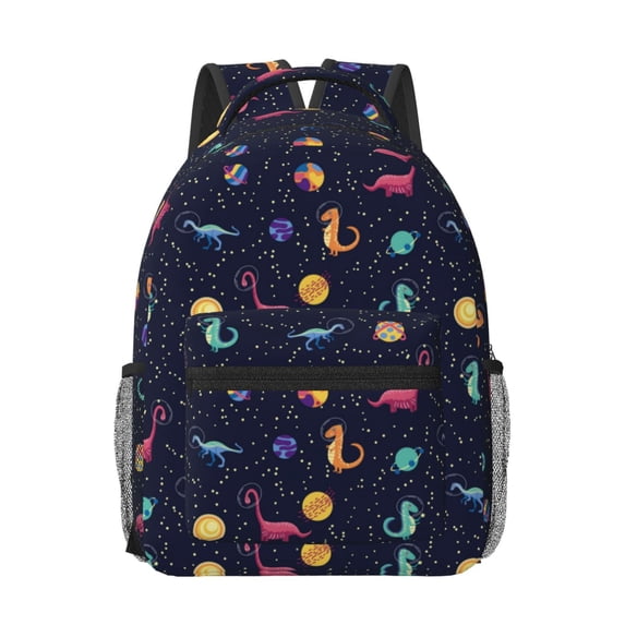 Goofa Space Dinosaur Pattern Comfortable Student Backpack - Ergonomic Design, Durable, Water-Resistant, Multi-Compartment,Travel, and Outdoor Activities