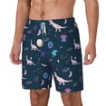 thumbnail image 1 of Goofa Space Dinosaur Printed Men's Swim Trunks Board Shorts Quick Dry Mens Swimming Trunks with Compression Liner,Breathable Fit Hawaii Beach Shorts-3X-Large, 1 of 9