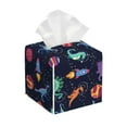 thumbnail image 1 of Goofa Space Dinosaur Tissue Box Cover PVC Leather Tissue Holder Square Facial Tissue Case Facial Paper Organizer Dispenser for Bathroom, Vanity Countertop, 1 of 8