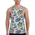 thumbnail image 1 of Goofa Space Monster Pattern Men's Workout Tank Top Slim-Fit Tank Quick Dry Fit Muscle Tank Top Beach Tank Top Bodybuilding Sleeveless T Shirt-3X-Large, 1 of 7