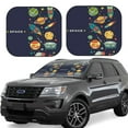 thumbnail image 1 of Goofa Space Pattern 2 Piece Car Windshield Sun Shade Foldable | Front Windshield Shade for Sun, Heat and UV Rays | Sunshade for Car Front Window-Small, 1 of 7