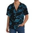 thumbnail image 1 of Goofa Spacecraft Printed Men's Casual Short-sleeved Shirt,Lightweight Breathable Button-down,Summer Casual men's top,Versatile Fashion shirt-Medium, 1 of 7