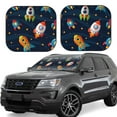 thumbnail image 1 of Goofa Spaceships and Stars Pattern 2 Piece Car Windshield Sun Shade Foldable | Front Windshield Shade for Sun, Heat and UV Rays | Sunshade for Car Front Window-Medium, 1 of 7