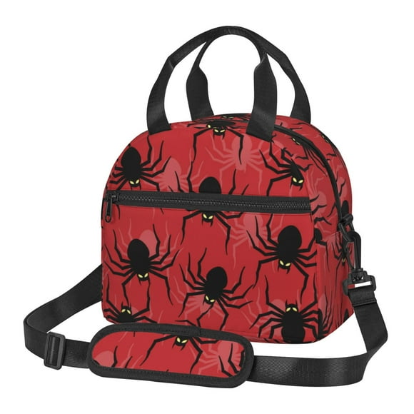 Goofa Spider Pattern Lunch Bag ,Insulated Lunch Box, Small Leakproof Cooler Food Lunch Containers Reusable High Capacity Lunch Tote Bags
