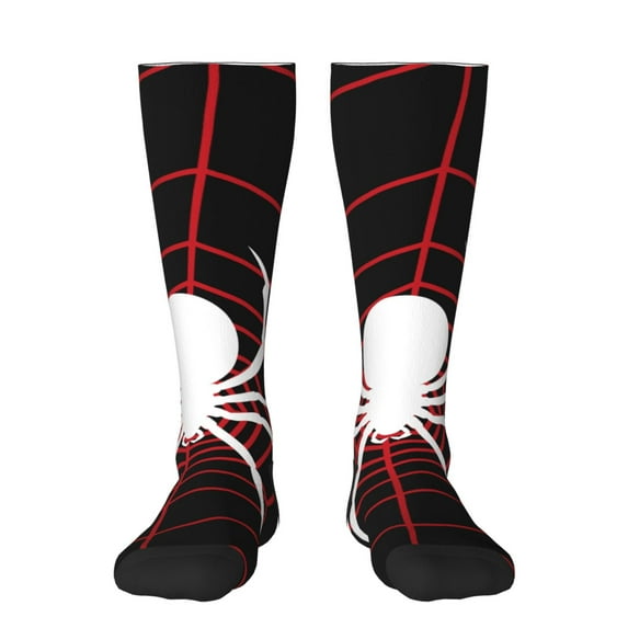 Goofa Spider On The Web Pattern Adult Stockings, Color-Block Knee High Socks, Comfortable and Breathable, Soft and Stretchable, Sports, and Decoration