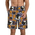thumbnail image 1 of Goofa Spooky Cats And Halloween Pumpkins Printed Mens Swim Trunks Summer Quick Dry Short Beach Swimwear Bathing Suits-Medium, 1 of 9