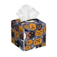 thumbnail image 1 of Goofa Spooky Cats And Halloween Pumpkins Tissue Box Cover PVC Leather Tissue Holder Square Facial Tissue Case Facial Paper Organizer Dispenser for Bathroom, Vanity Countertop, 1 of 8