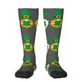 thumbnail image 1 of Goofa Spring St Patrick’S Day Irish Gnomes Pattern Adult Stockings, Color-Block Knee High Socks, Comfortable and Breathable, Soft and Stretchable, Sports, and Decoration, 1 of 6