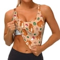 thumbnail image 1 of Goofa Squirrel And Mushroom Printed Sports Bras for Women, High Impact Running Bra Workout Crop Tank Tops Longline Sports Bra Push up-X-Large, 1 of 9