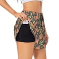 thumbnail image 1 of Goofa Squirrel And Nuts Printed Women 2 in 1 Running Shorts,Quick Dry Athletic Workout Shorts,High Waisted Athletic Shorts with Liner Pockets-Small, 1 of 9