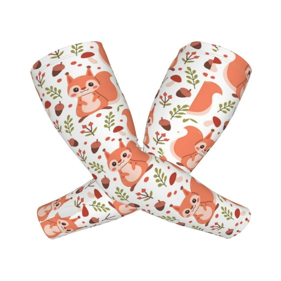 Goofa Squirrel And Pattern UV Sun Protection Arm Sleeves, UPF 50 Sports Cooling Arm Compression Sleeves for Men Women Teenager