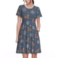 thumbnail image 1 of Goofa Squirrel And Snowflakes Pattern Women Summer Short Sleeve Midi Dress with Pockets Casual Aline Flowy Tshirt Dress Vocation Beach Sundress, 1 of 6