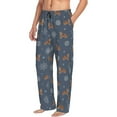 thumbnail image 1 of Goofa Squirrel And Snowflakes Printed Soft Pajama Pants for Men, Wide Leg Comfy Casual Lounge Yoga Pants-, 1 of 9