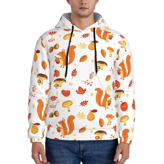 Goofa Squirrel InThe Forest3 for Men's Hooded Sweatshirt - Lightweight Pullover Hoodie with Kangaroo Pocket, Perfect for Everyday Wear-X-Large