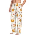 thumbnail image 1 of Goofa Squirrel Maple Leaves And Nuts Printed Soft Pajama Pants for Men, Wide Leg Comfy Casual Lounge Yoga Pants-Small, 1 of 9