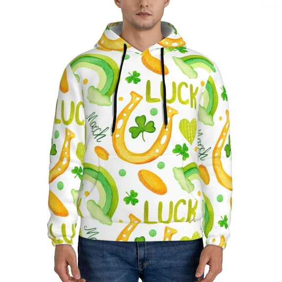 Goofa St Patrick's Day1 for Men's Hooded Sweatshirt - Lightweight Pullover Hoodie with Kangaroo Pocket, Perfect for Everyday Wear-X-Large