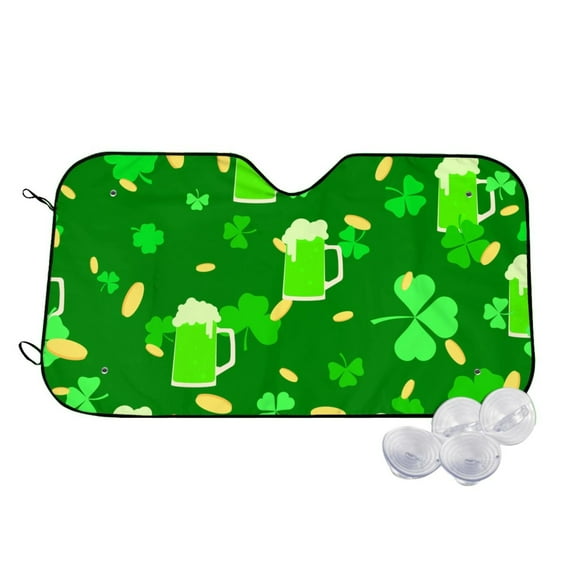 Goofa St Patrick's Day2 Printed Car Windshield Sunshade,Foldable Reflective Sun Visor,UV Protection Heat Blocker Sunshade,Car Cooling Accessory-Medium