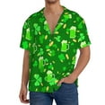 thumbnail image 1 of Goofa St Patrick's Day2 Printed Men's Casual Short-sleeved Shirt,Lightweight Breathable Button-down,Summer Casual men's top,Versatile Fashion shirt-4X-Large, 1 of 7