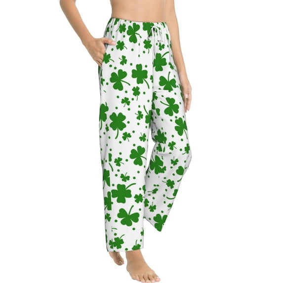 Goofa St Patrick's Day4 Printed Soft Pajama Pants for Women, Wide Leg Comfy Casual Lounge Yoga Pants-Medium