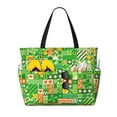 thumbnail image 1 of Goofa St Patrick's Day6 Print Beach Bags Waterproof Beach Tote Bag Zipper Sandproof Swim Pool Bag Large Tote Beach Vacation Travel, 1 of 6