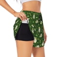 thumbnail image 1 of Goofa St. Patrick's day 6 Printed Women 2 in 1 Running Shorts,Quick Dry Athletic Workout Shorts,High Waisted Athletic Shorts with Liner Pockets-Small, 1 of 7